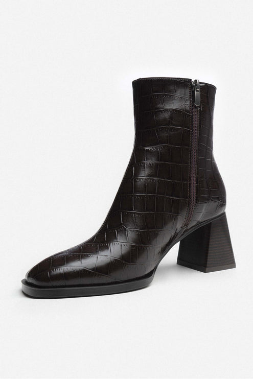 darelis boot - brown kroko