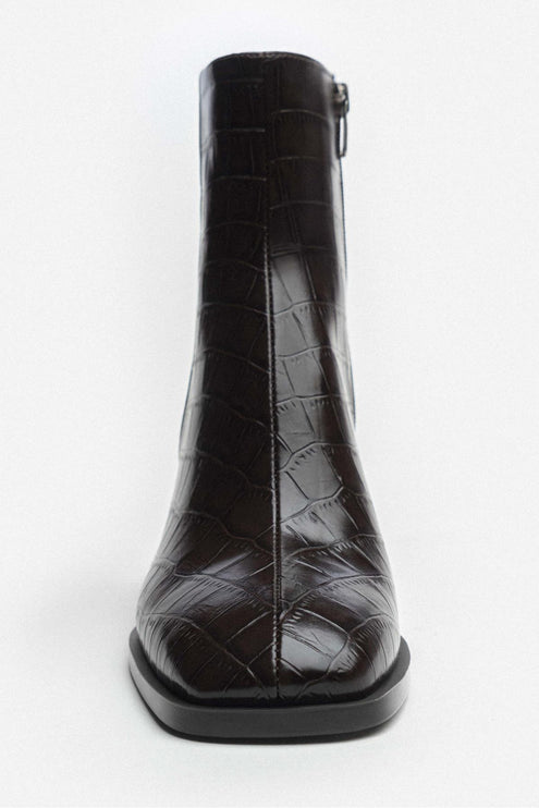 darelis boot - brown kroko