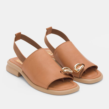Fatima Sandal genuine Leather - Taba
