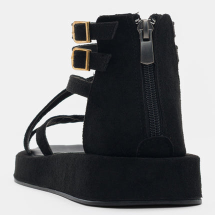 Noor Sandal - Black Satin