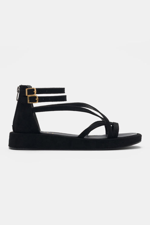 Noor Sandal - Black Satin