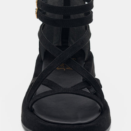 Noor Sandal - Black Satin
