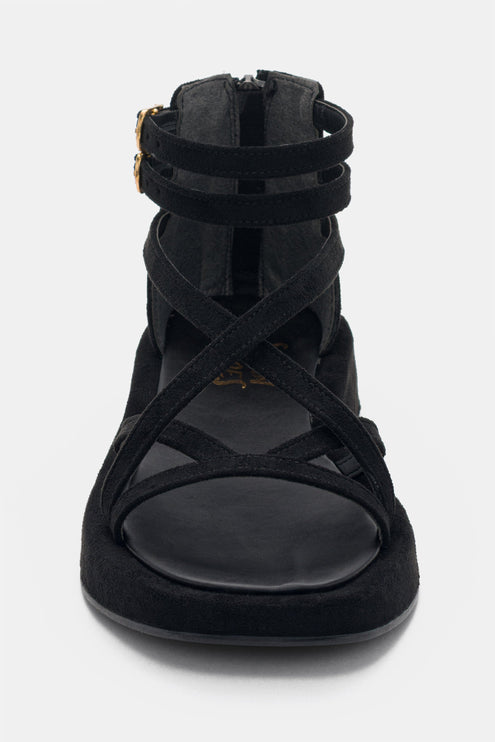 Noor Sandal - Black Satin
