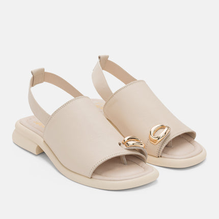 Fatima Sandal Genuine Leather - Beige