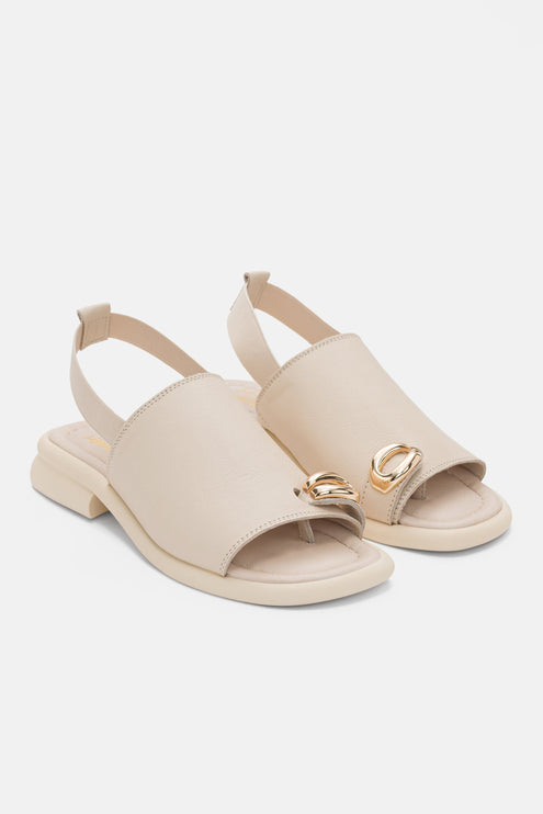 Fatima Sandal Genuine Leather - Beige