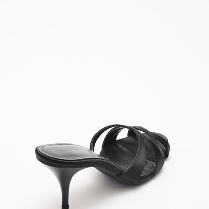 Walaa Sandal - Black Satin