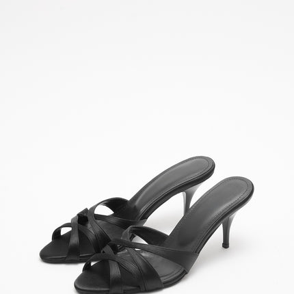 Walaa Sandal - Black Satin