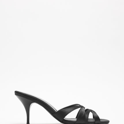 Walaa Sandal - Black Satin